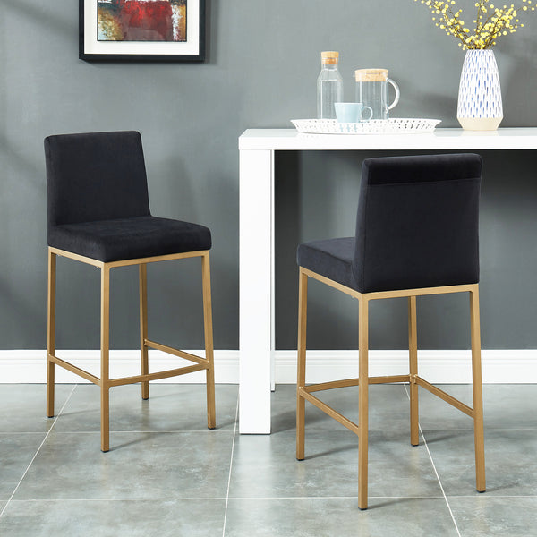 Diego Counter Stool - Black/Gold Legs (set of 2)