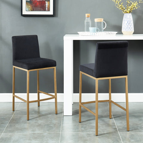 Diego Counter Stool - Black/Gold Legs