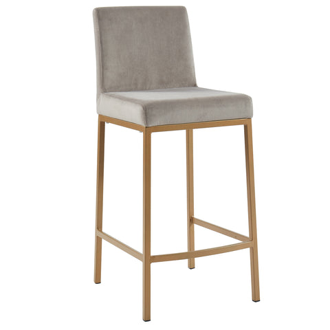 Diego Counter Stool - Grey/Gold Legs