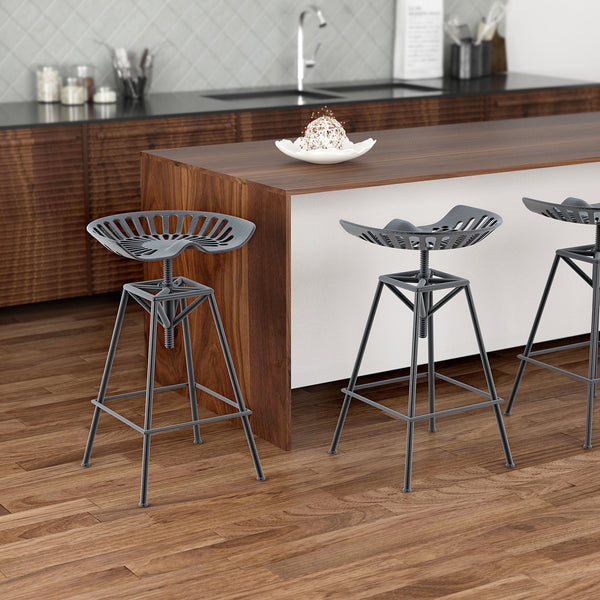 Tractor Adjustable Stool in Gunmetal