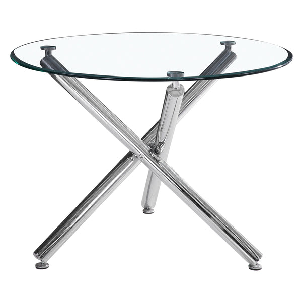 Kobe/John 5pc Dining Set, Chrome/Black