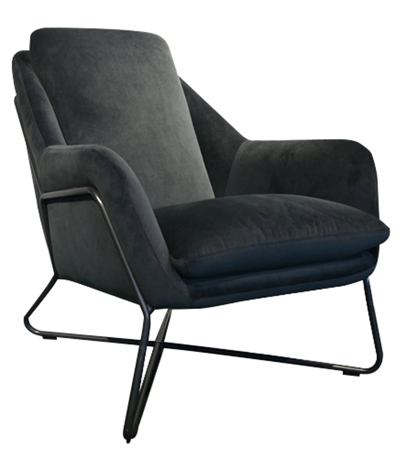 Luke Lounge Chair - Dark Grey Velvet