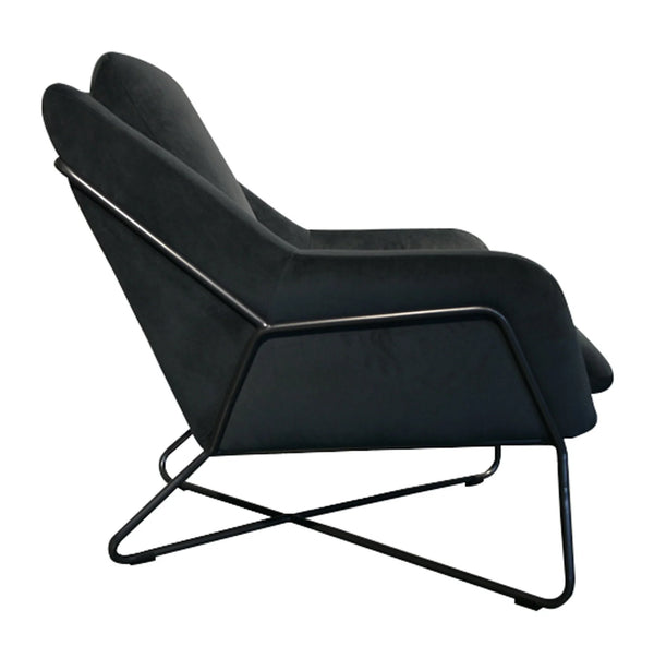 Luke Lounge Chair - Dark Grey Velvet