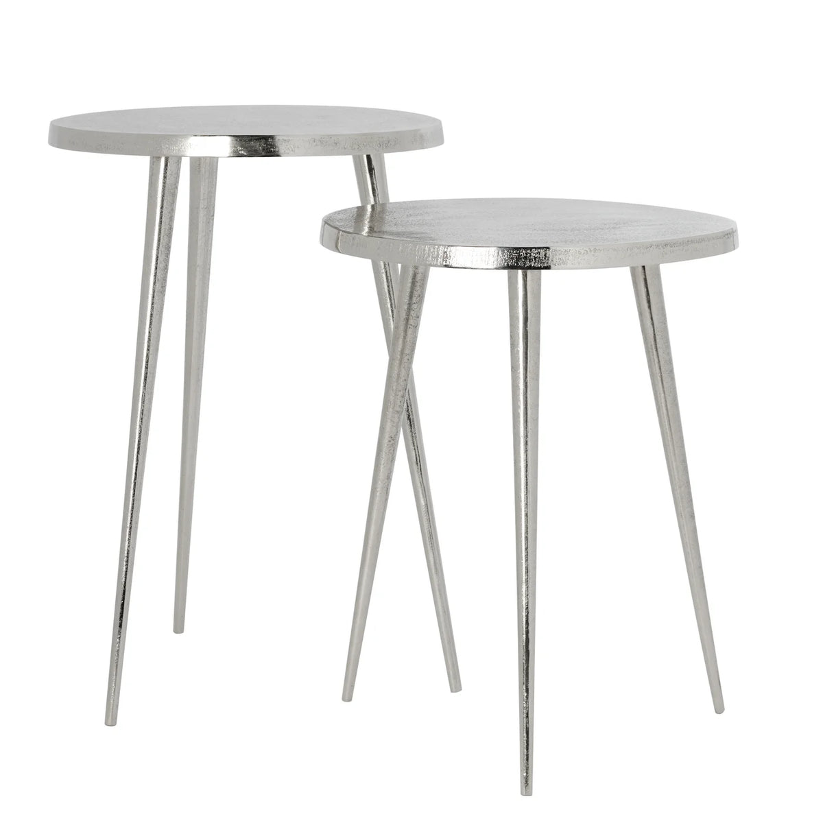 Lex Aluminum Pin Leg 2 Piece Nested Table Set