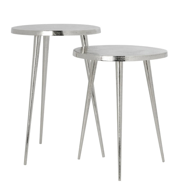 Lex Aluminum Pin Leg 2 Piece Nested Table Set