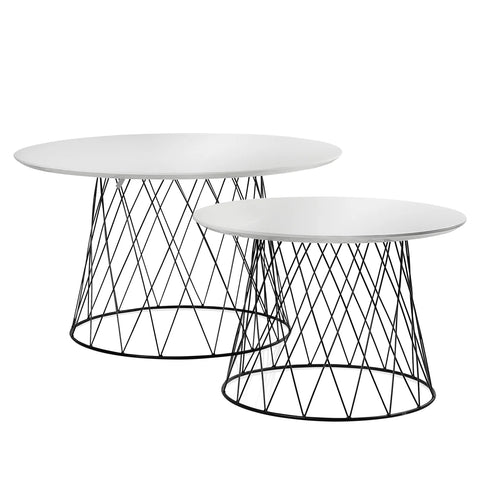 Round Pedestal Weave 2 Piece Table Set