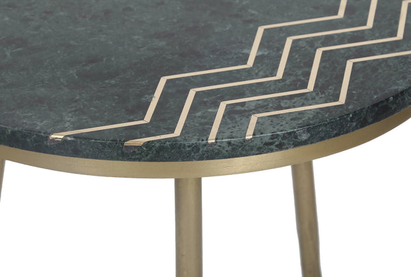 Function Green Marble Accent Tables - Set of 2