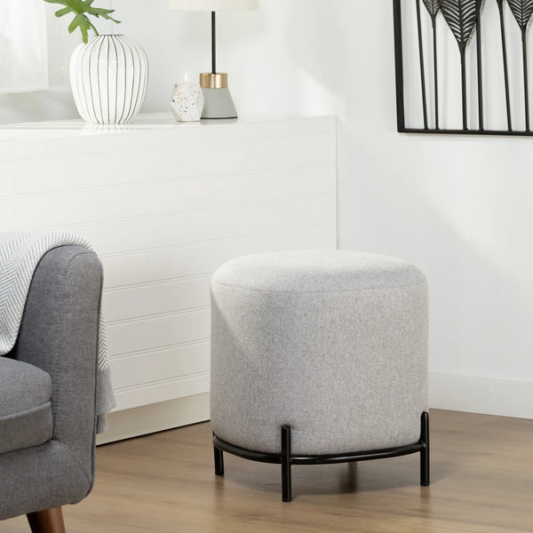 Pender Pin Leg Upholstered Stool - Grey