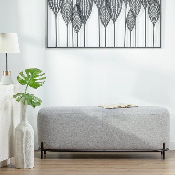 Pender Pin Leg Upholstered Long Bench - Grey