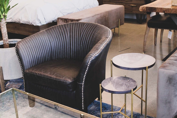 Earth Wind & Fire Valencia Marble Side Tables - Set of 2