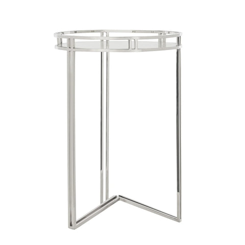Lux 24h" Stainless Steel Mirror Top Side Table
