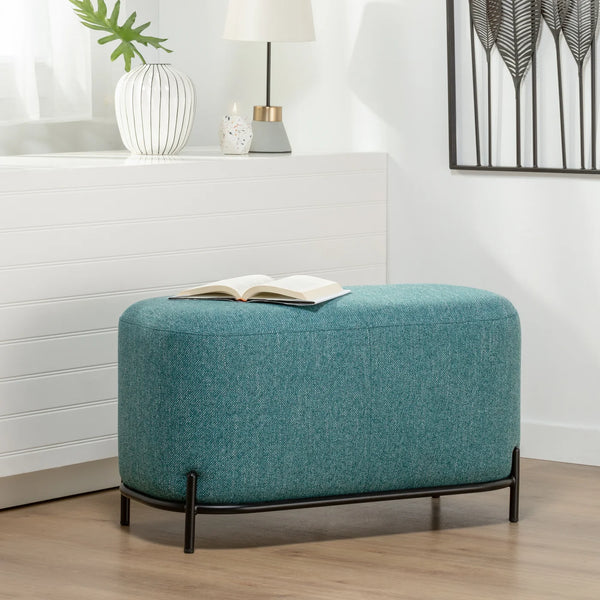 Pender Pin Leg Upholstered Short Bench - Blue
