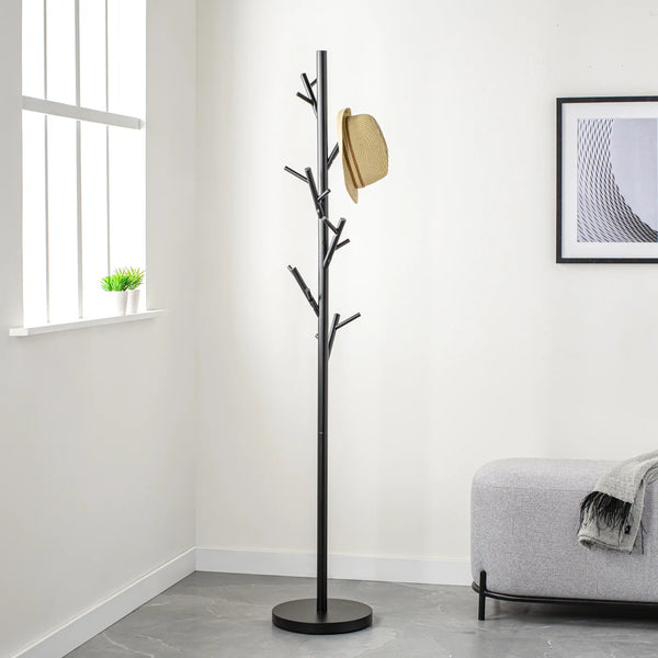 Branch Black Metal Standing Coat Rack