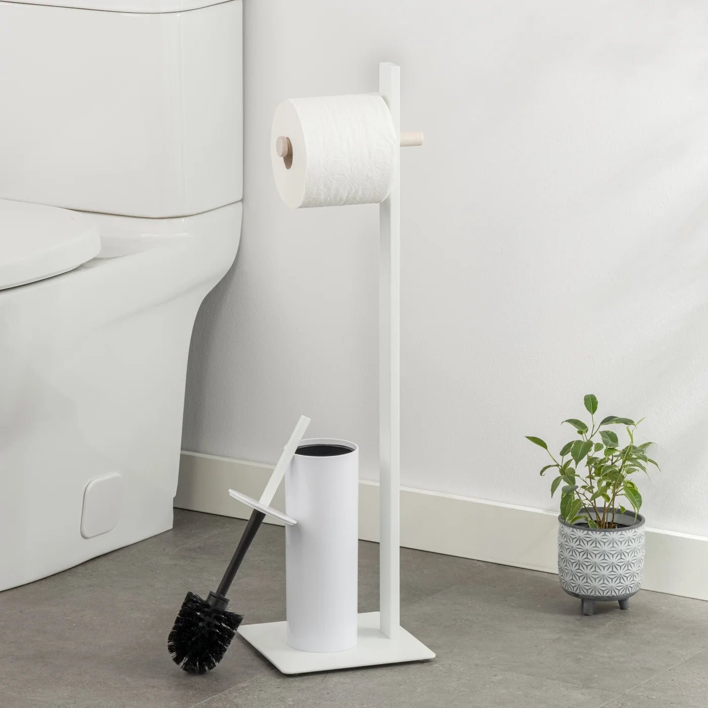 Bergson Free Standing Toilet Paper and Brush Holder