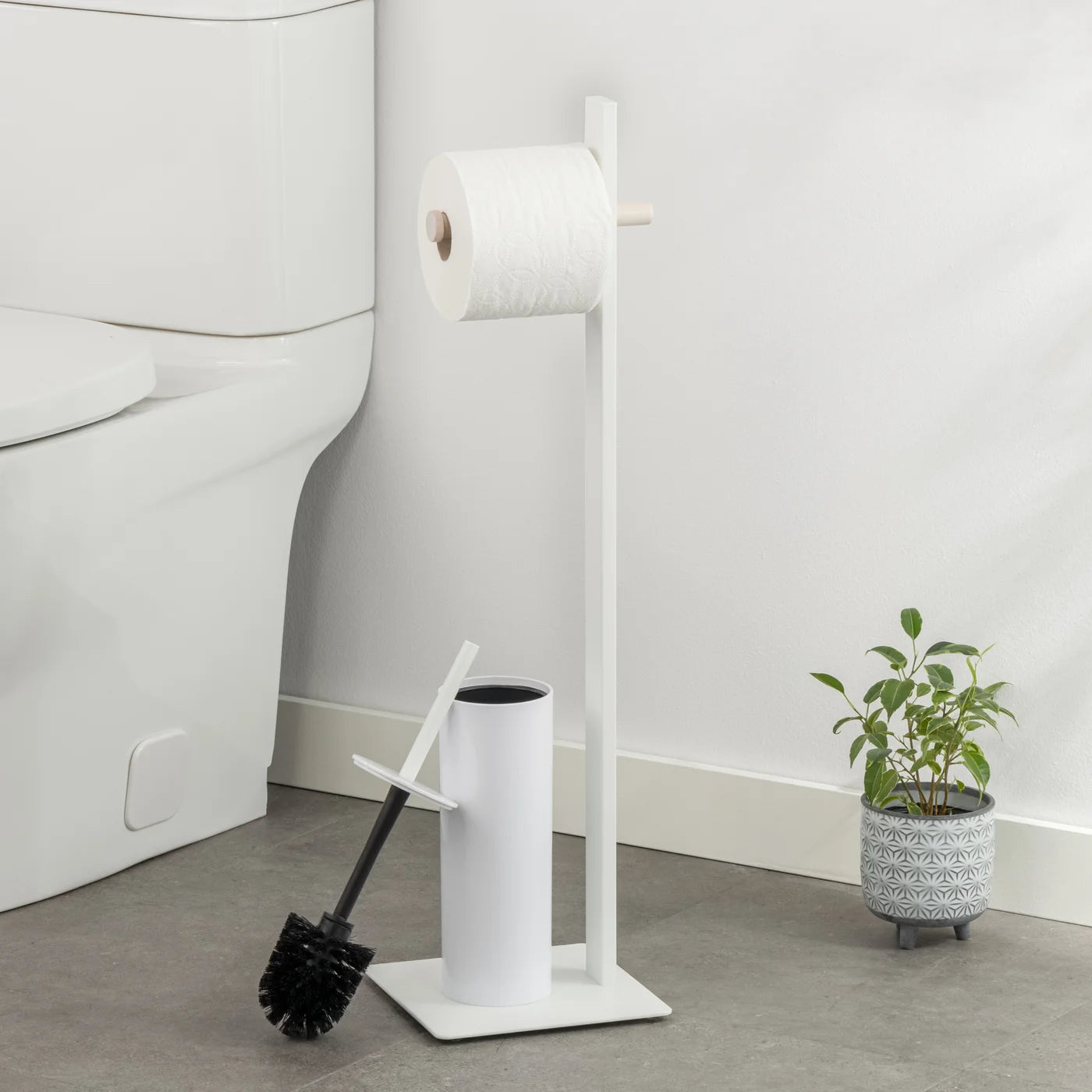 Toilet roll holder deals and toilet brush
