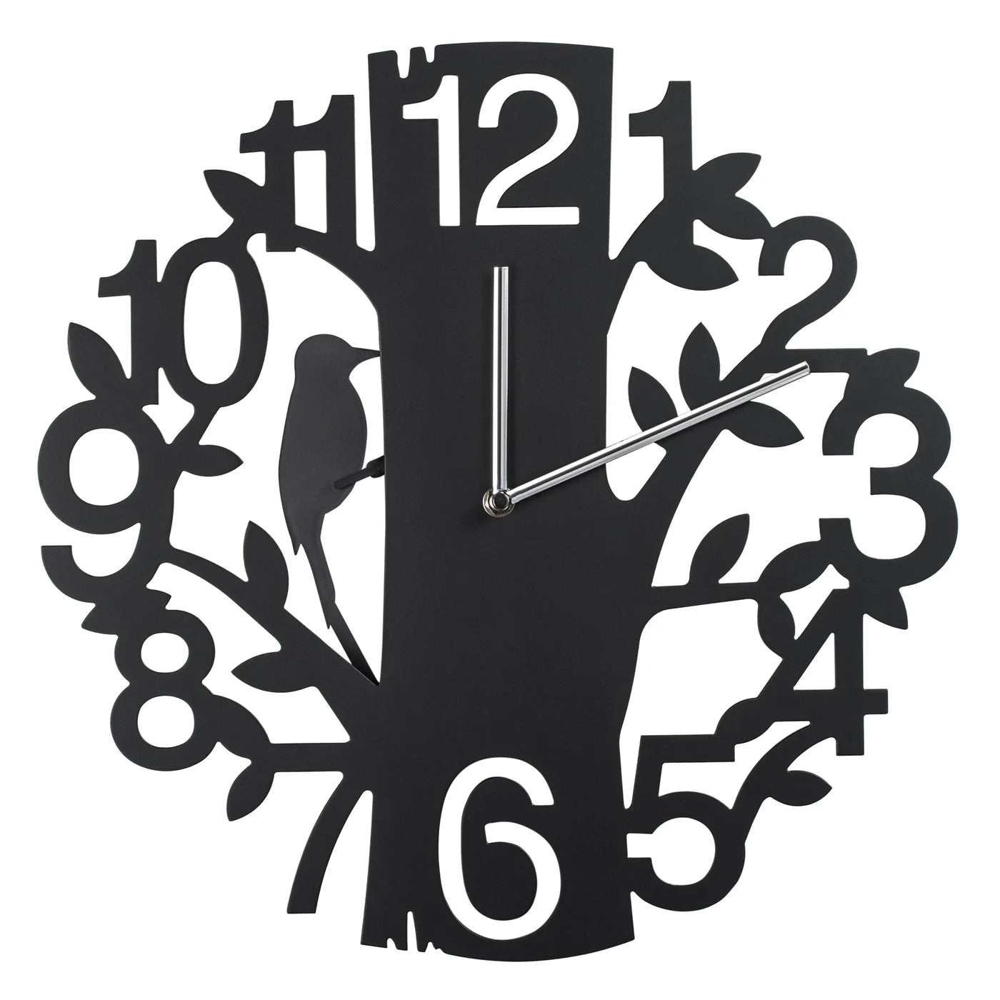 Tree Silhouette Motion Woodpecker 15.5" Diameter Wall Clock