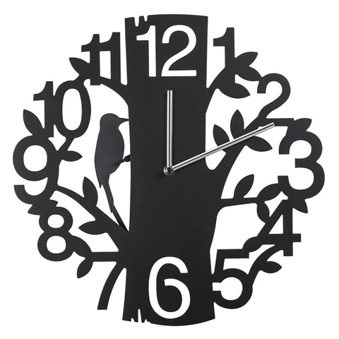 Tree Silhouette Motion Woodpecker 15.5" Diameter Wall Clock