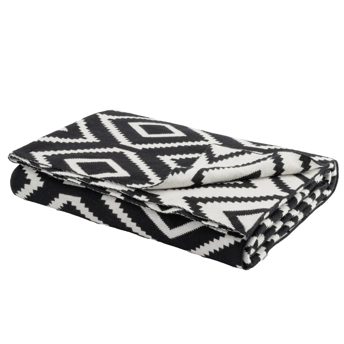 Diamond Black & White Jacquard Knit 50x 60
