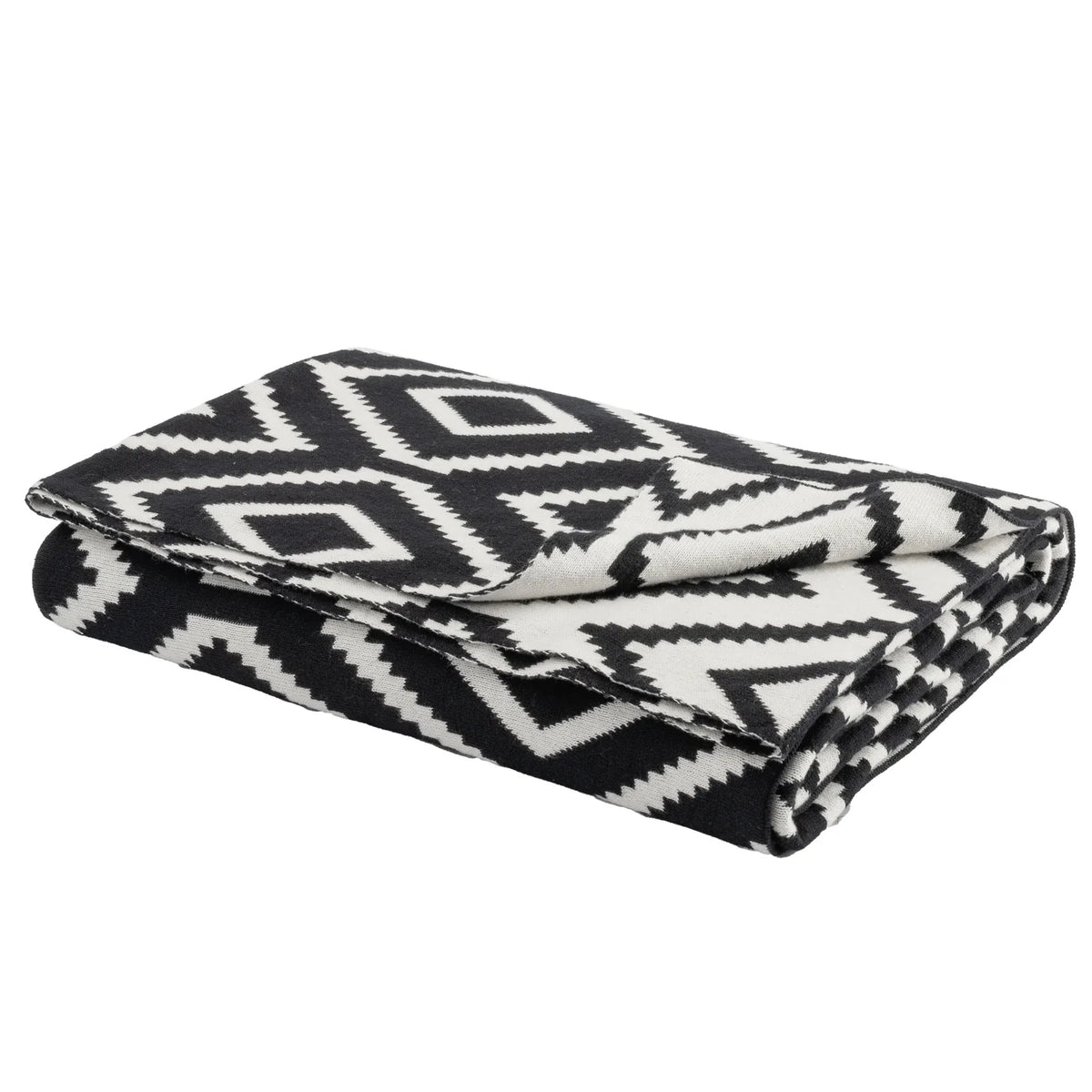 Diamond Black & White Jacquard Knit 50x 60