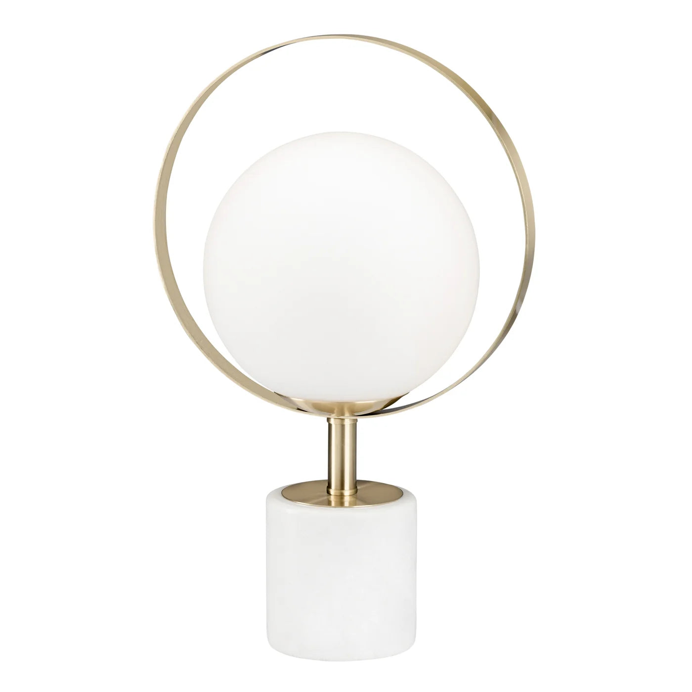 Halo Frosted Glass Globe 16h" Marble Base Table Lamp