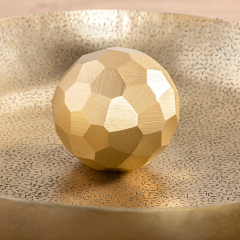 Faceted 3" Acrylic Decor Ball - Brushed Gold