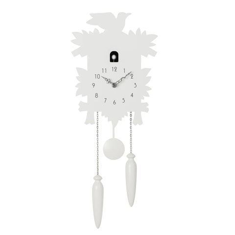 Modern Motion Cuckoo Clock with Removable Pendulum - White