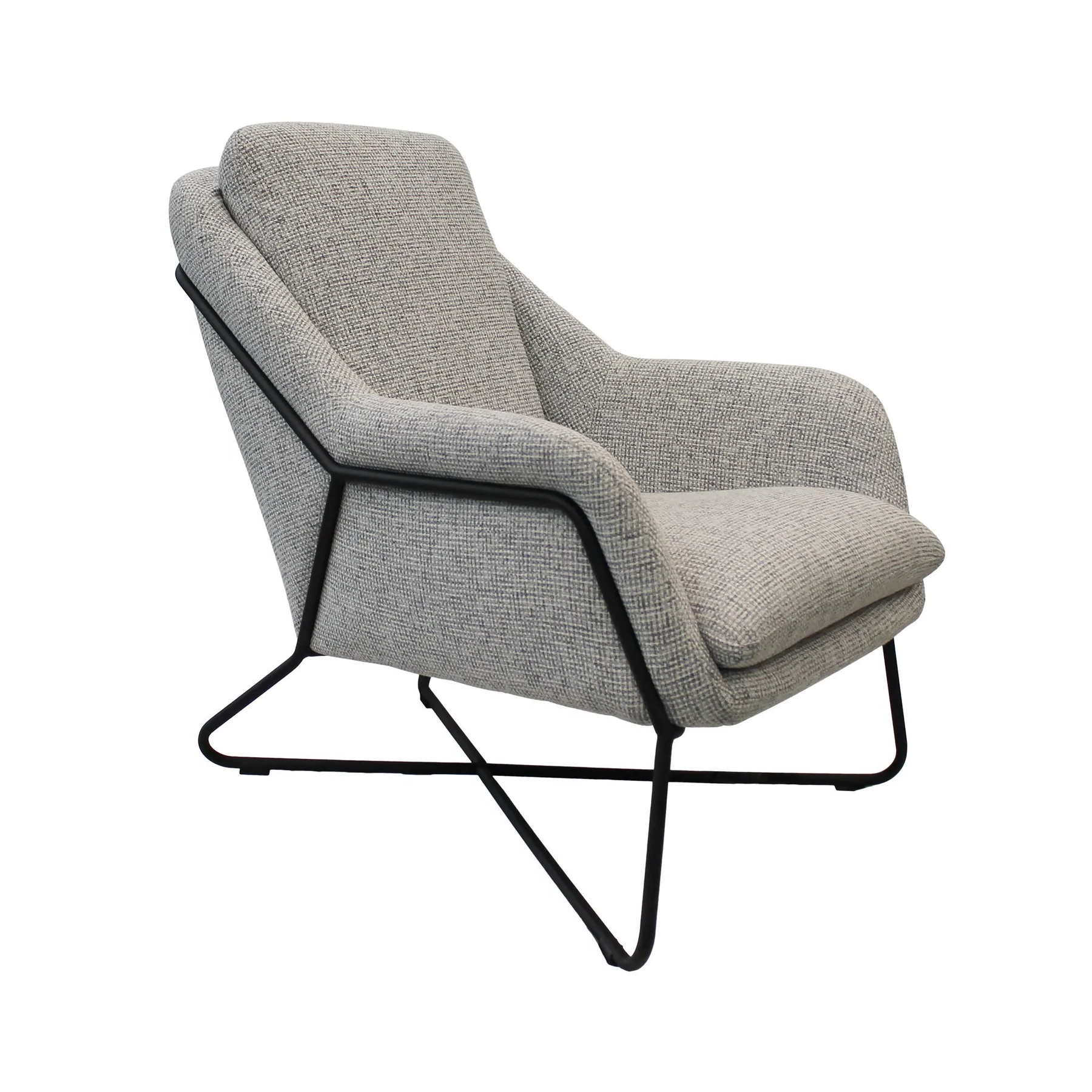 Luke Lounge Chair - Light Grey Tweed