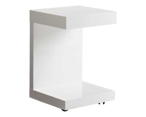 Bachelor End Table with Drawer - White