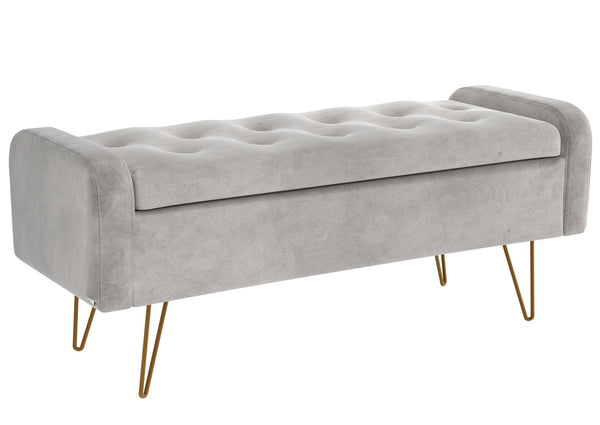 Sabel Grey Storage Ottoman