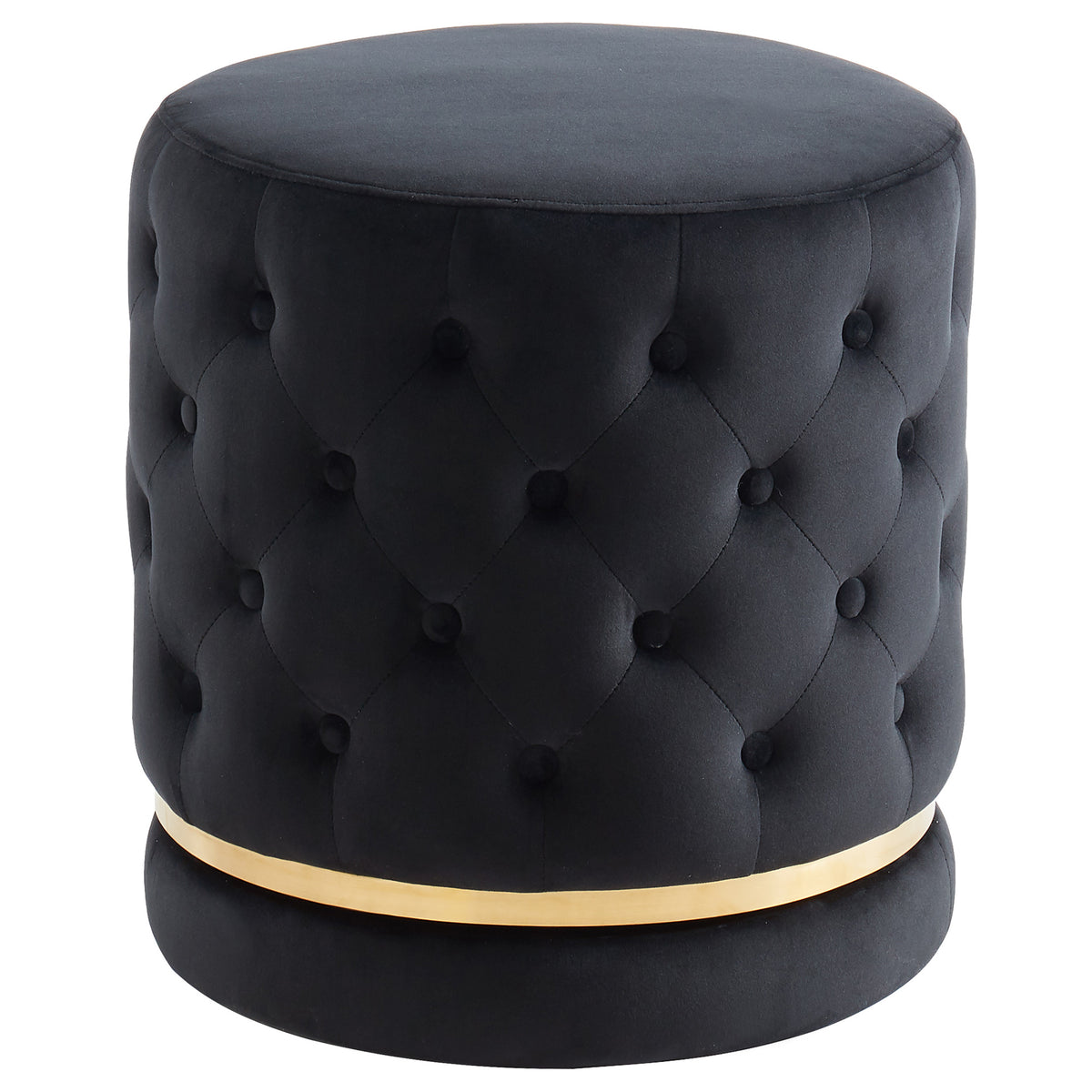 Delilah Round Swivel Ottoman - Black