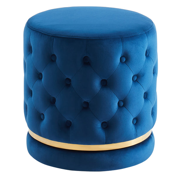 Delilah Round Swivel Ottoman - Blue