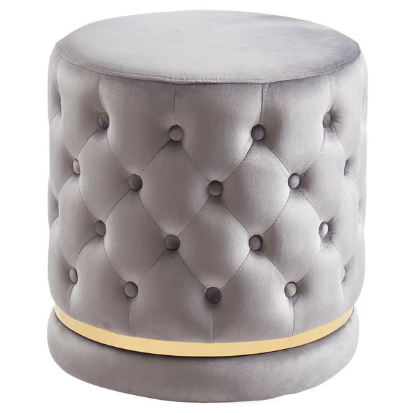 Delilah Round Swivel Ottoman - Grey