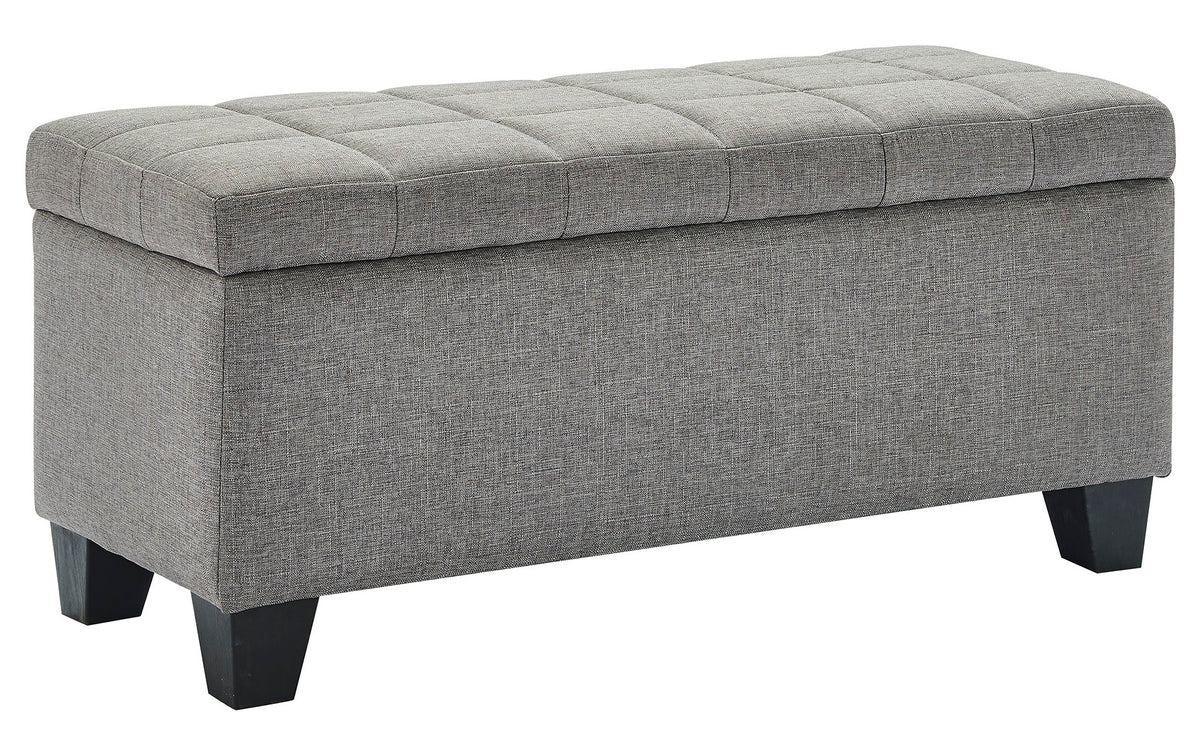 Zila Grey Storage Ottoman