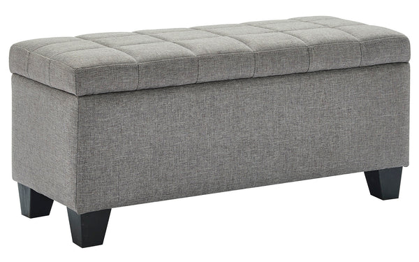 Zila Grey Storage Ottoman