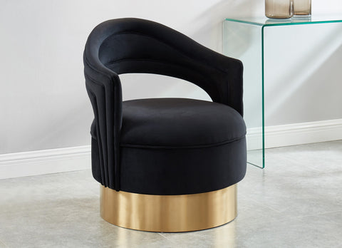 Sloane Swivel Accent Chair in Black/Gold