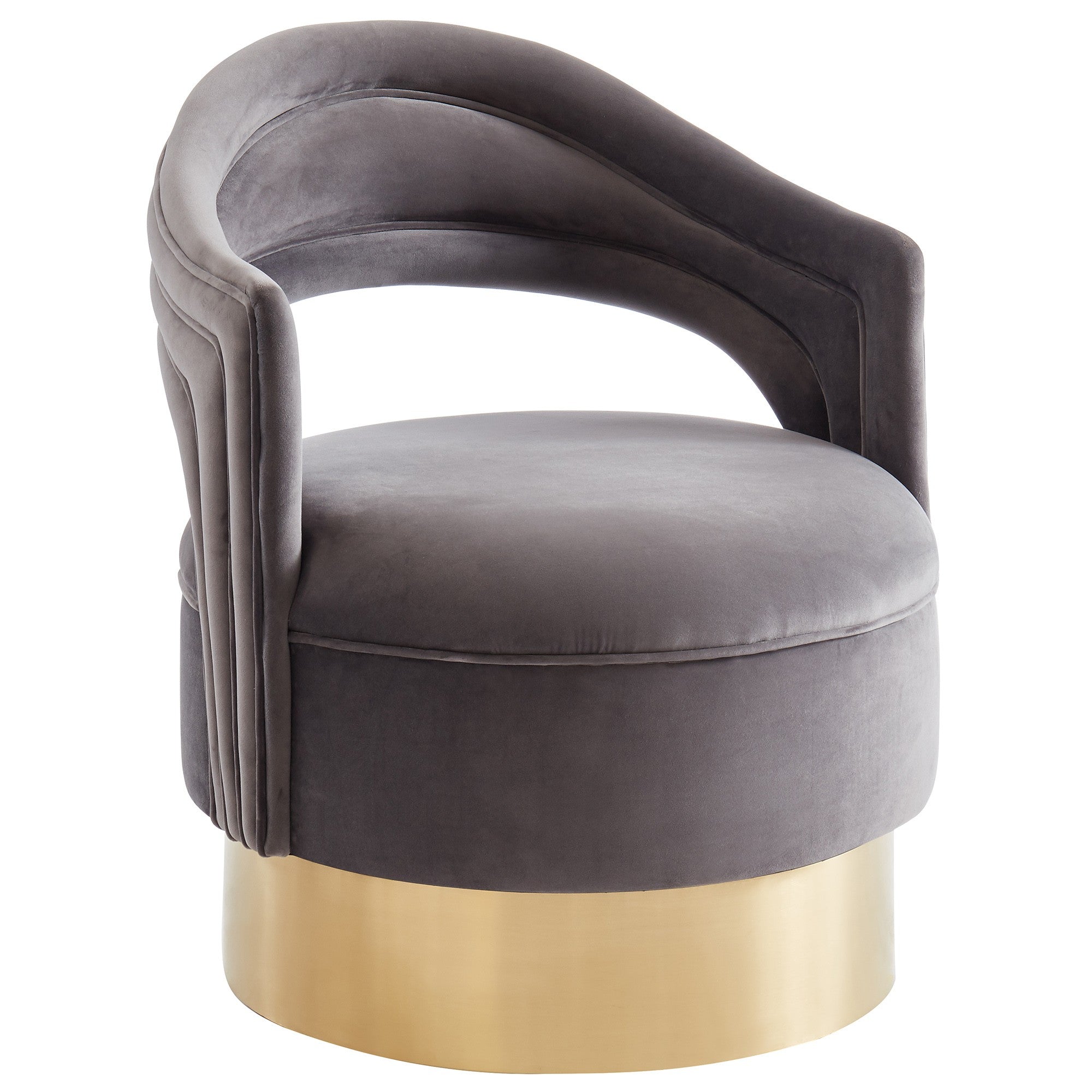 Sloane Swivel Accent Chair in Grey/Gold