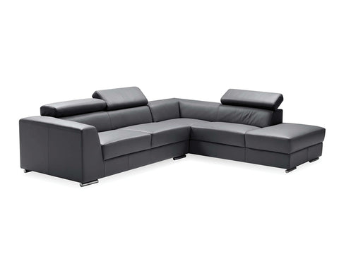 Icon Sectional Sofa - Grey Leatherette
