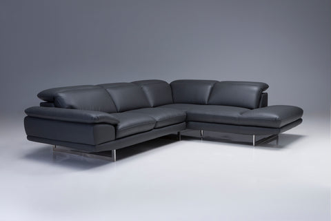 Icon Sectional Sofa - Grey Leatherette