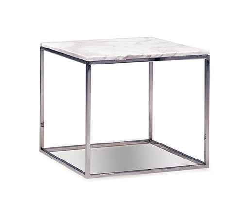 Kube White End Table
