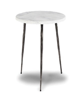Kaii Tall End Marble Table - White