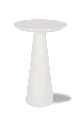 High Gloss White Tower End Table - Medium