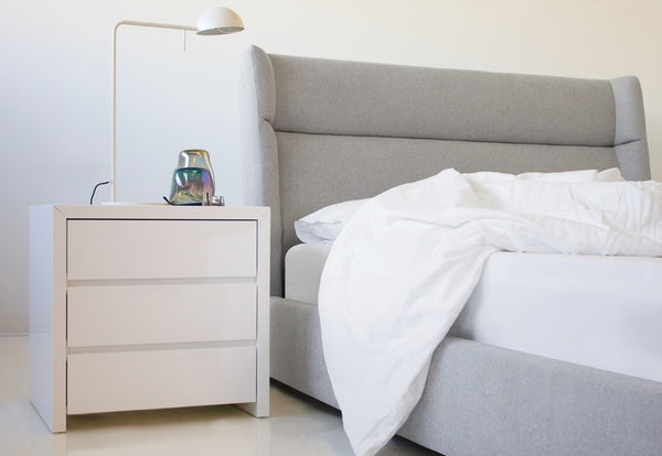 Cove Queen Storage Bed - Heather Grey Chenille