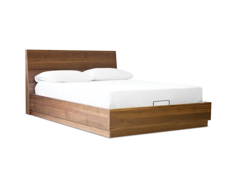 Della King Storage Bed - Natural Walnut