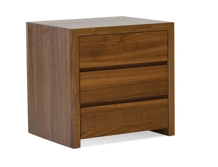 Blanche Natural Walnut 3 Drawer Night Table