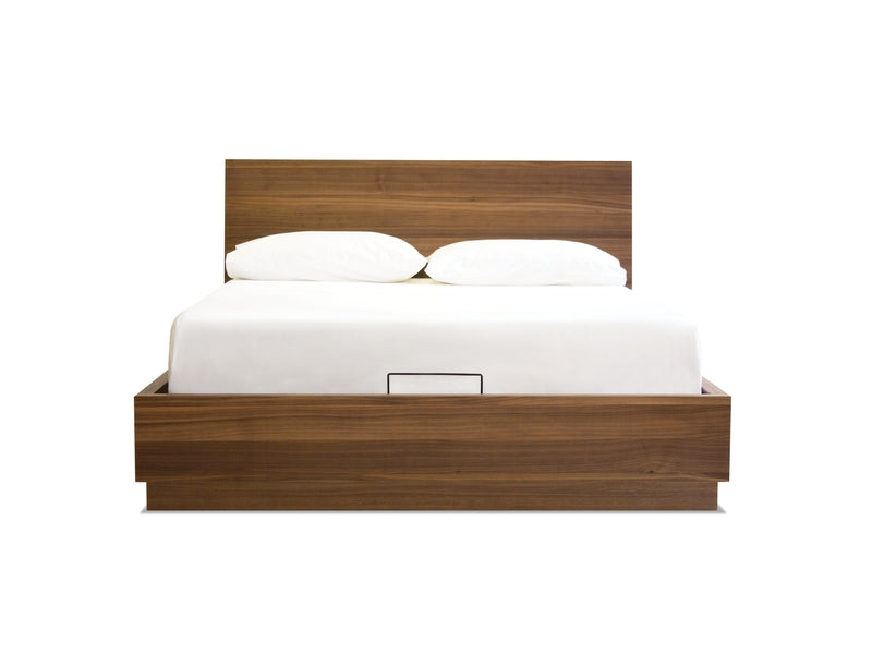 Della King Storage Bed - Natural Walnut