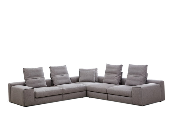 Flipout Smoke Fabric Sectional Sofa