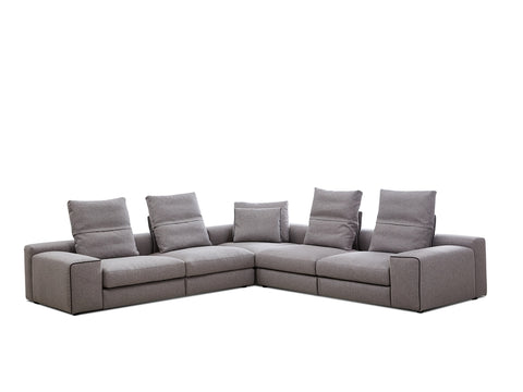 Flipout Smoke Fabric Sectional Sofa