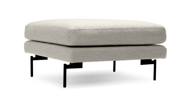 Taut Light Grey Ottoman
