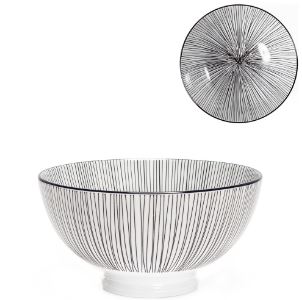 Kiri Porcelain 6" Medium Bowl - Black Line