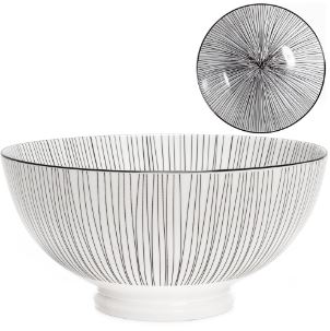 Kiri Porcelain 8" Large Bowl - Black Line